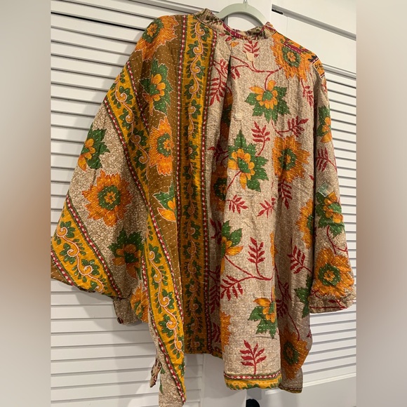 NWT Kantha Bae oversized cotton top boho hippie oversized floral maximalist - Picture 5 of 6